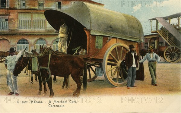 Habana - A Merchant Cart, Carromato', c1910.