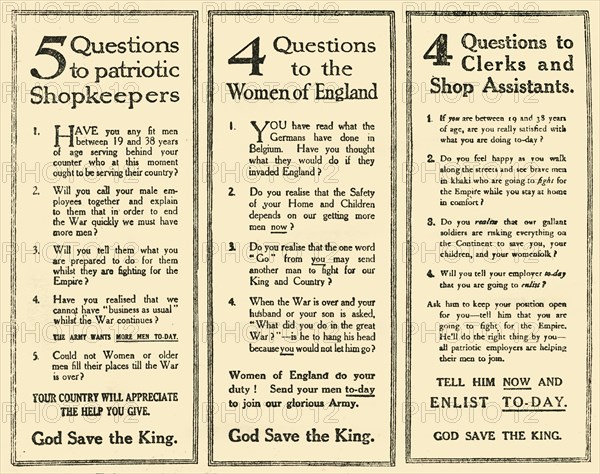 Advertisements Which Helped To Raise Kitchener's Army', 1914-1918, (1919).
