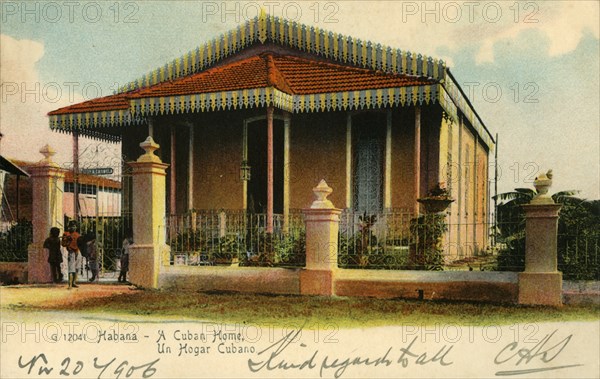 Habana - A Cuban Home, Un Hogar Cubano', 1900s.