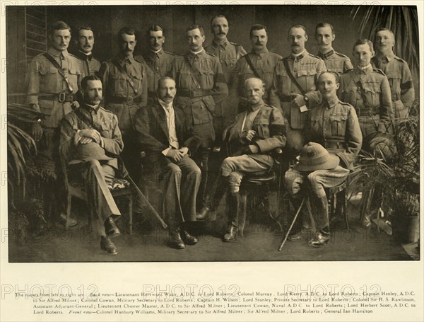 Lord Roberts and Sir Alfred Milner with their Personal Staffs', 1900, (1901).