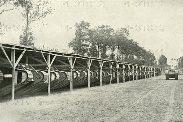 A Park of British Tanks' just behind the front line, (1919).