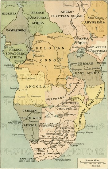 Map of Mid. And South Africa', 1919.