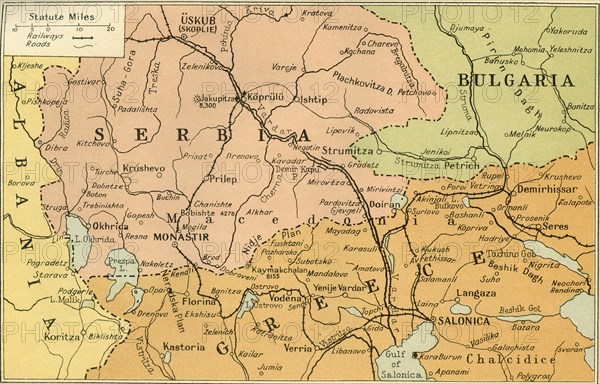 Map of Salonica Front', 1919.