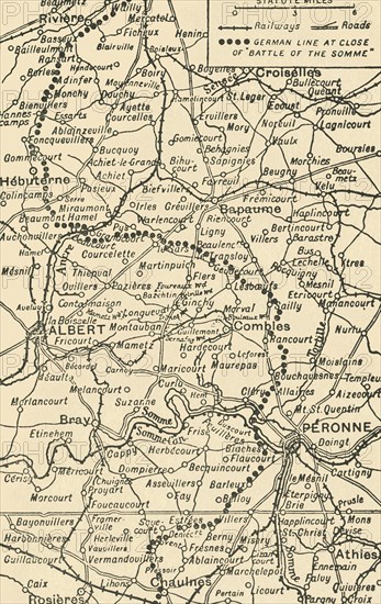 Map To Illustrate the Battle of the Somme', (1919).