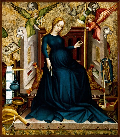 Mary at the Spinning Wheel from Güssing , c.1410.
