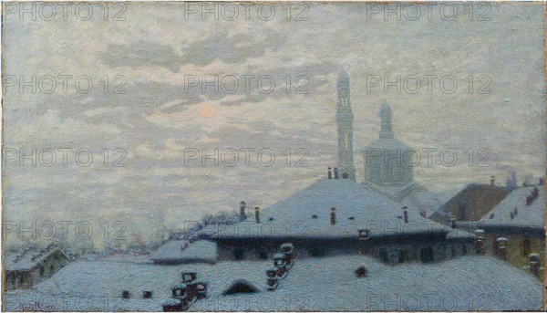 Tetti sotto la neve (Roofs under the snow), 1910.