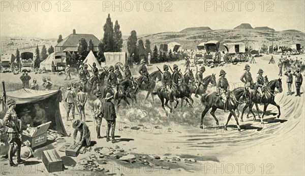 Lord Roberts and Staff Starting for a Reconnaissance from Headquarters at Smaldeel', (1901).