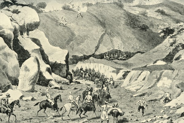 General Roberts...Attacked by ghilzais in the Shutargardan Pass, September 27, 1879', (1901).