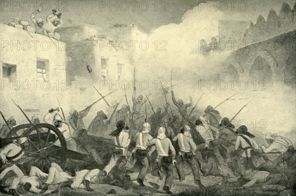 Nicholson Leading the Attack Through Delhi Streets', 1857, (1901).