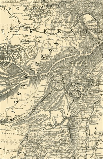 Map Indicating General Roberts's Route to Kabul...and the British and Russian Boundaries', 1901.