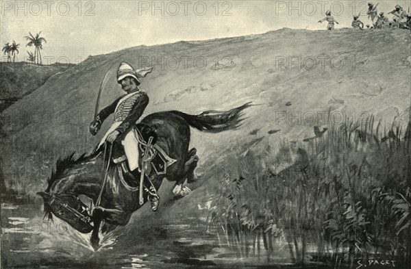 Narrow Escape of Lieutenant Roberts While Pursued by Natives Near Lucknow', (1901).