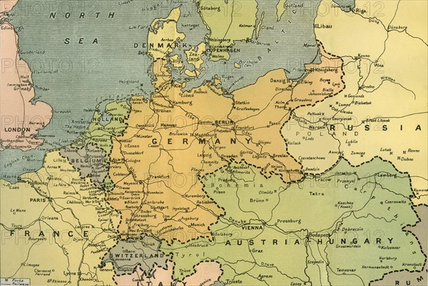 Map of Central Europe, Showing the Principal Theatre of War', 1919.