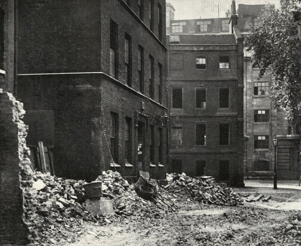 The Site of the Gateway from Fetter Lane and the Derelict Houses Awaiting Demolition', 1934.