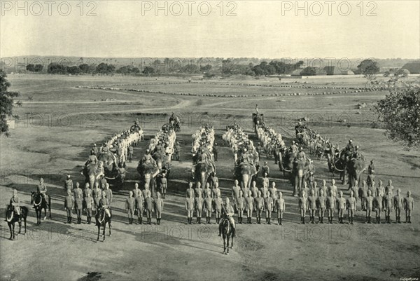 An Elephant Battery, "Camp of Exercise", Rawal Pindi', c1890, (1901).