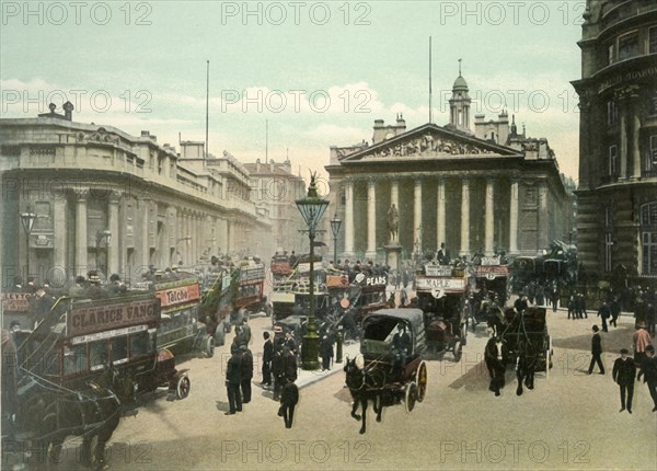 The Royal Exchange and Bank of England', c1900s.