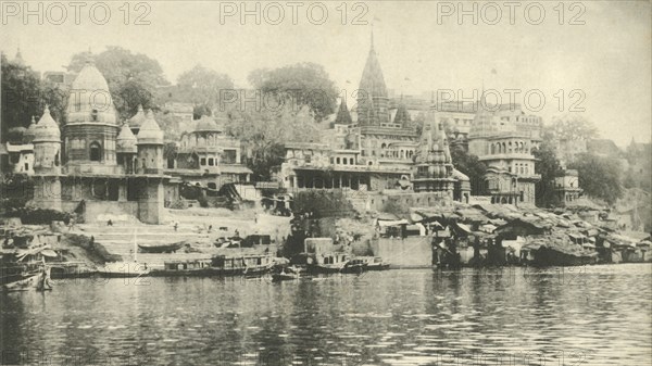 Manekanka Bathing and Burning Ghat, Benares', .