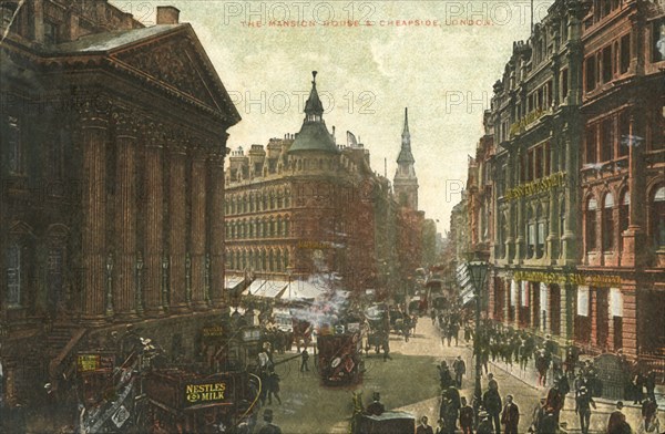 The Mansion House & Cheapside, London', late 19th-early 20th century.