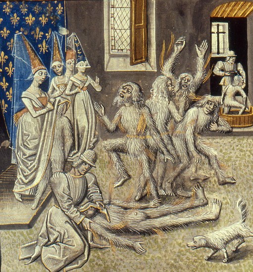 Bal des Ardents (Miniature from the Grandes Chroniques de France by Jean Froissart), 15th century.
