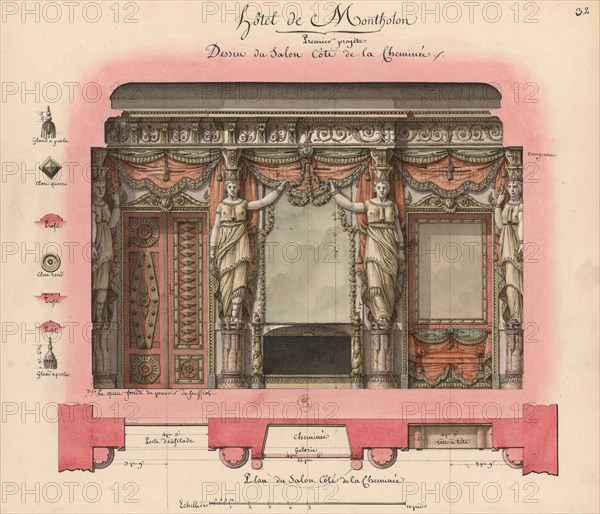 Hôtel Montholon. Projet de salon, 1786.