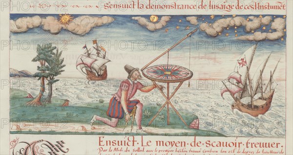 Illustration from "Les premieres ?uvres de Jacques de Vaulx, pillote en la marine", 1583.