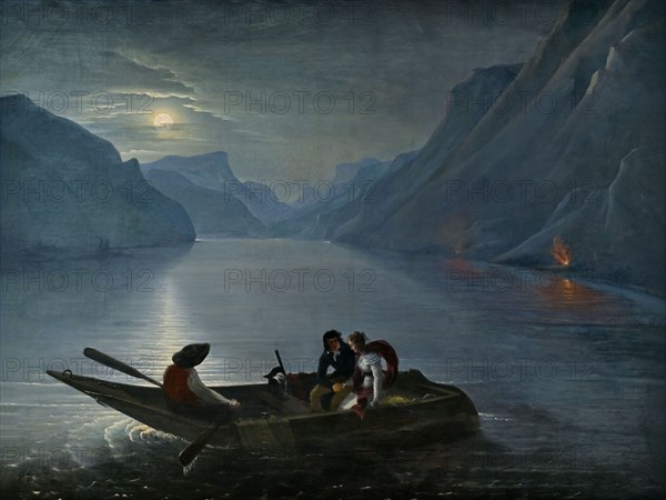 Julie and Saint-Preux on Lake Geneva, 1824.