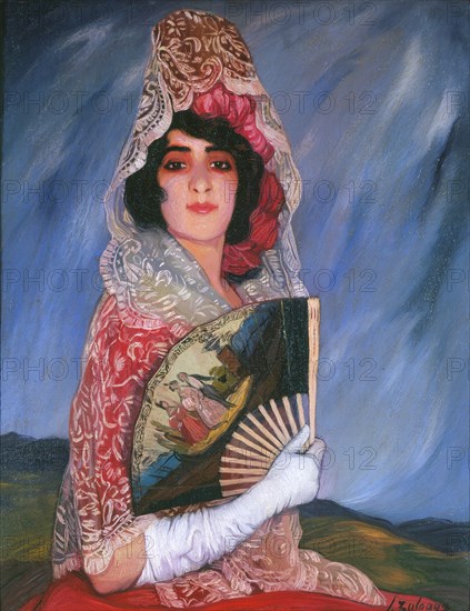 Mi Prima Cándica con mantilla, c. 1913.