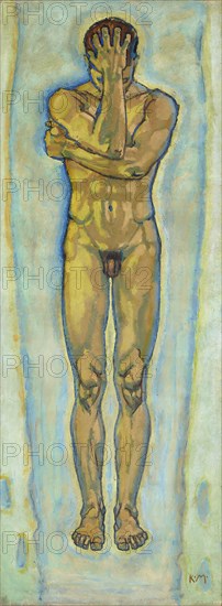Male nude (yellow and blue), c. 1913.
