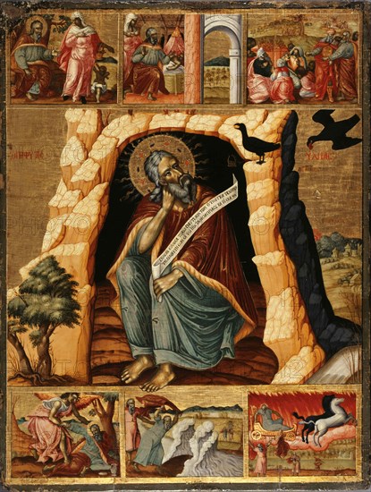 The Prophet Elijah in the Wilderness with Scenes from His Life, um 1700.