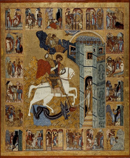 Saint George with Scenes from His Life, 16th century.