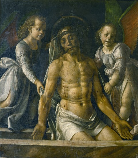 Pietà with two angels , 1480.