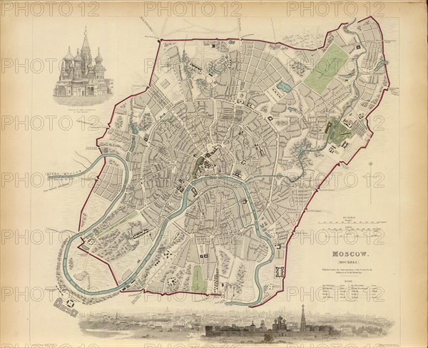 Plan of Moscow, 1836.