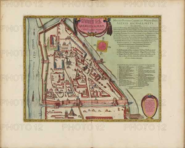 The Moscow Kremlin Map of the 16th century (Castellum Urbis Moskvae), ca. 1600.