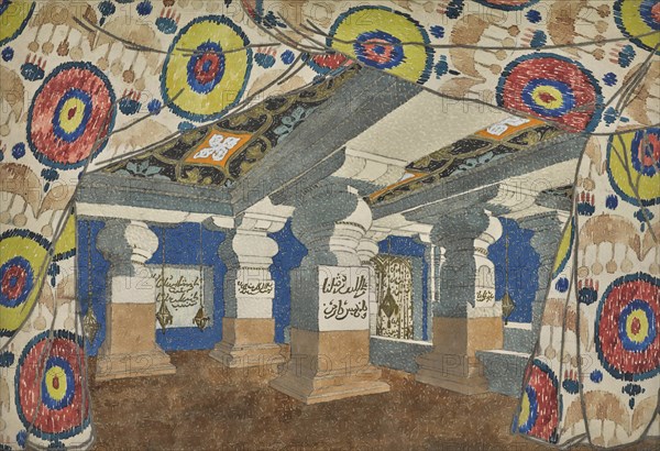 Stage design for the revue "Aladin, or the Wonderful Lamp", 1919.
