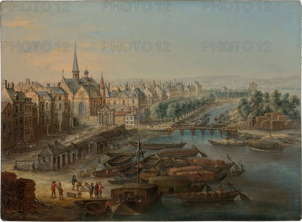 View of the Arsenal, the port Saint Paul and the quai des Célestins in Paris, 1730s.