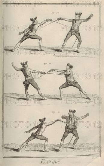 Fencing. From Encyclopédie by Denis Diderot and Jean Le Rond d'Alembert, 1751-1765.