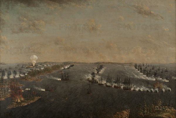 First Russo-Swedish Battle of Rochensalm on August 24, 1789, c. 1790.