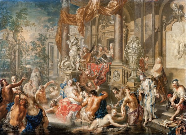 Fountain scene in front of a palace , 1731-1734.