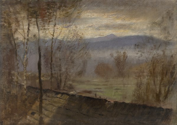 Evening landscape with river, c. 1880.