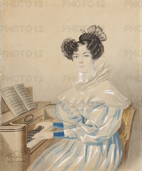 Portrait of Tatiana Petrovna Lvova (1789-1848), née Poltoratskaya, 1820s.