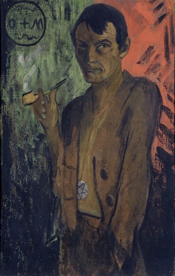 Self-portrait with pentagram, c. 1924.