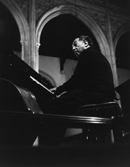 Duke Ellington, rehearsal for a Sacred Concert at Great St Mary's Church, Cambridge, 1967.