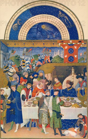 January - the Duc de Berry at table, 15th century, (1939).