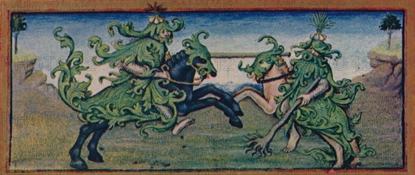 May - wild men jousting, 15th century, (1939).