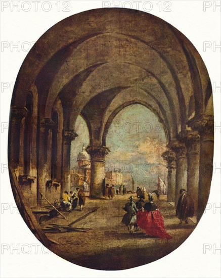 Capriccio with the Arcade of the Doge's Palace and San Giorgio Maggiore', late 1780s, (1930).
