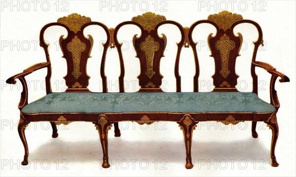 Settee of Walnut and Gesso', (1930).