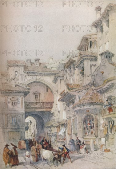 Gate of the Vivarrambla, Granada', 1830s, (1930).