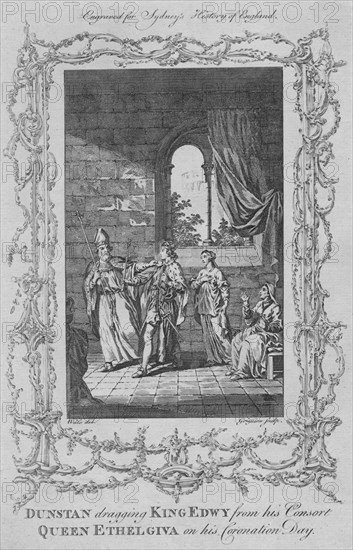 Dunstan dragging King Edwy from his Consort Queen Ethelgiva on his Coronation Day', 1773.