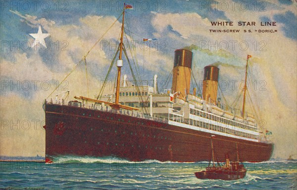 White Star Line. Twin-Screw S.S. "Doric.", c1920s.