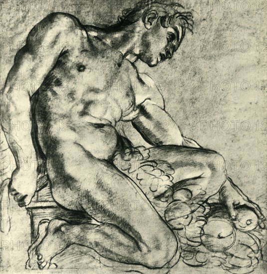 A Seated Ignudo with a Garland', 1598-1599, (1943).