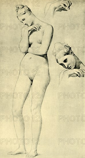 Studies for the figure of Stratonice, c1834-1840